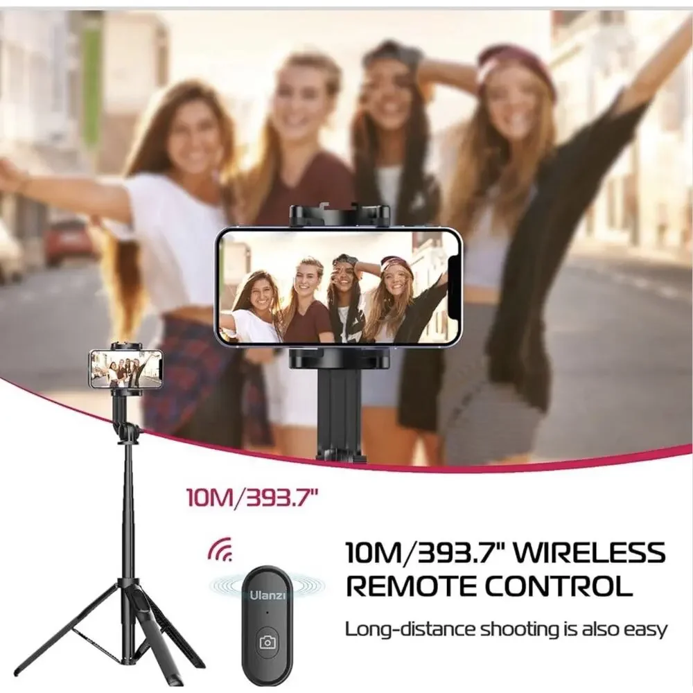 3-in-1 selfie stick tripod with bluetooth remote